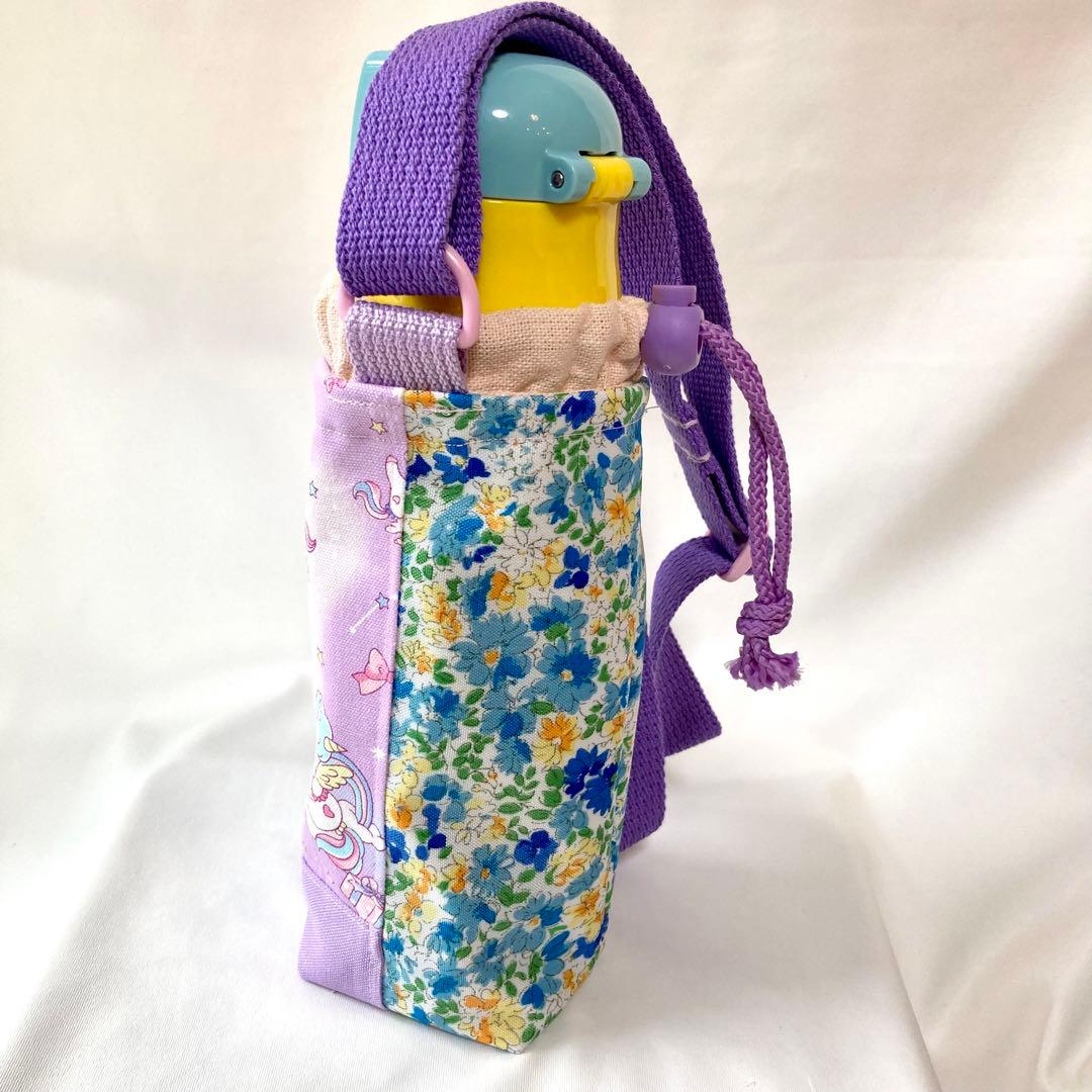 スケーター　ステンレス水筒カバー　肩紐付き　水筒カバー　ナイロン花柄切り替え