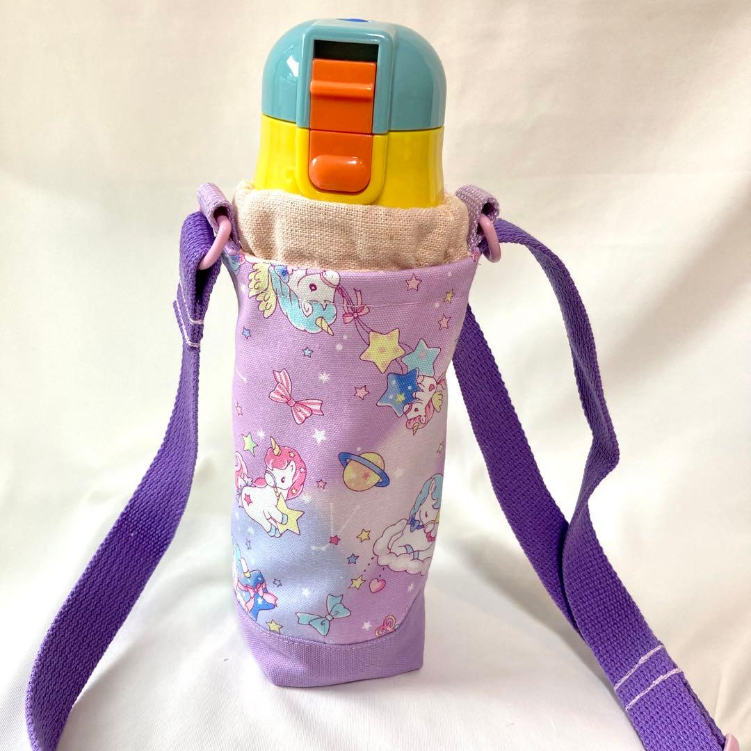 スケーター　ステンレス水筒カバー　肩紐付き　水筒カバー　ナイロン花柄切り替え