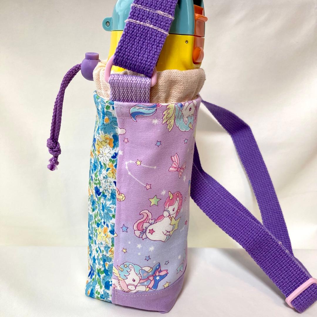 スケーター　ステンレス水筒カバー　肩紐付き　水筒カバー　ナイロン花柄切り替え