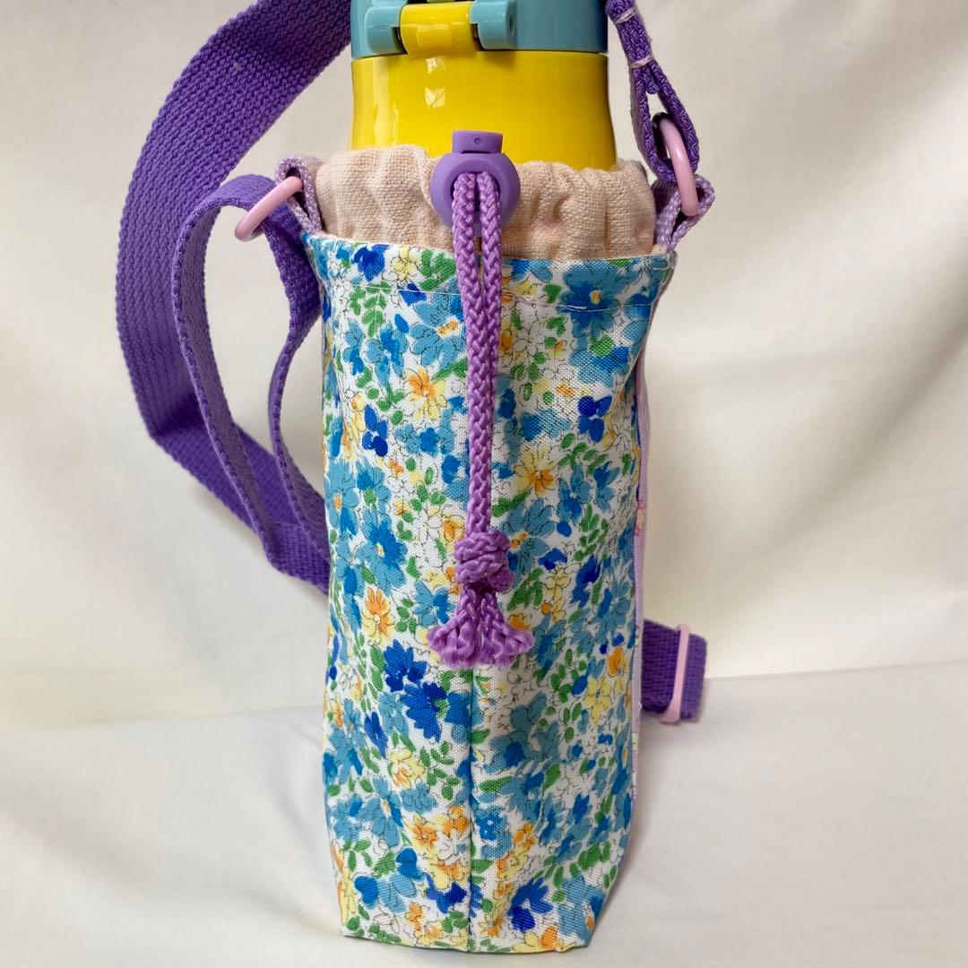 スケーター　ステンレス水筒カバー　肩紐付き　水筒カバー　ナイロン花柄切り替え
