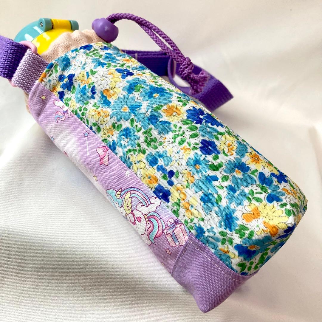 スケーター　ステンレス水筒カバー　肩紐付き　水筒カバー　ナイロン花柄切り替え