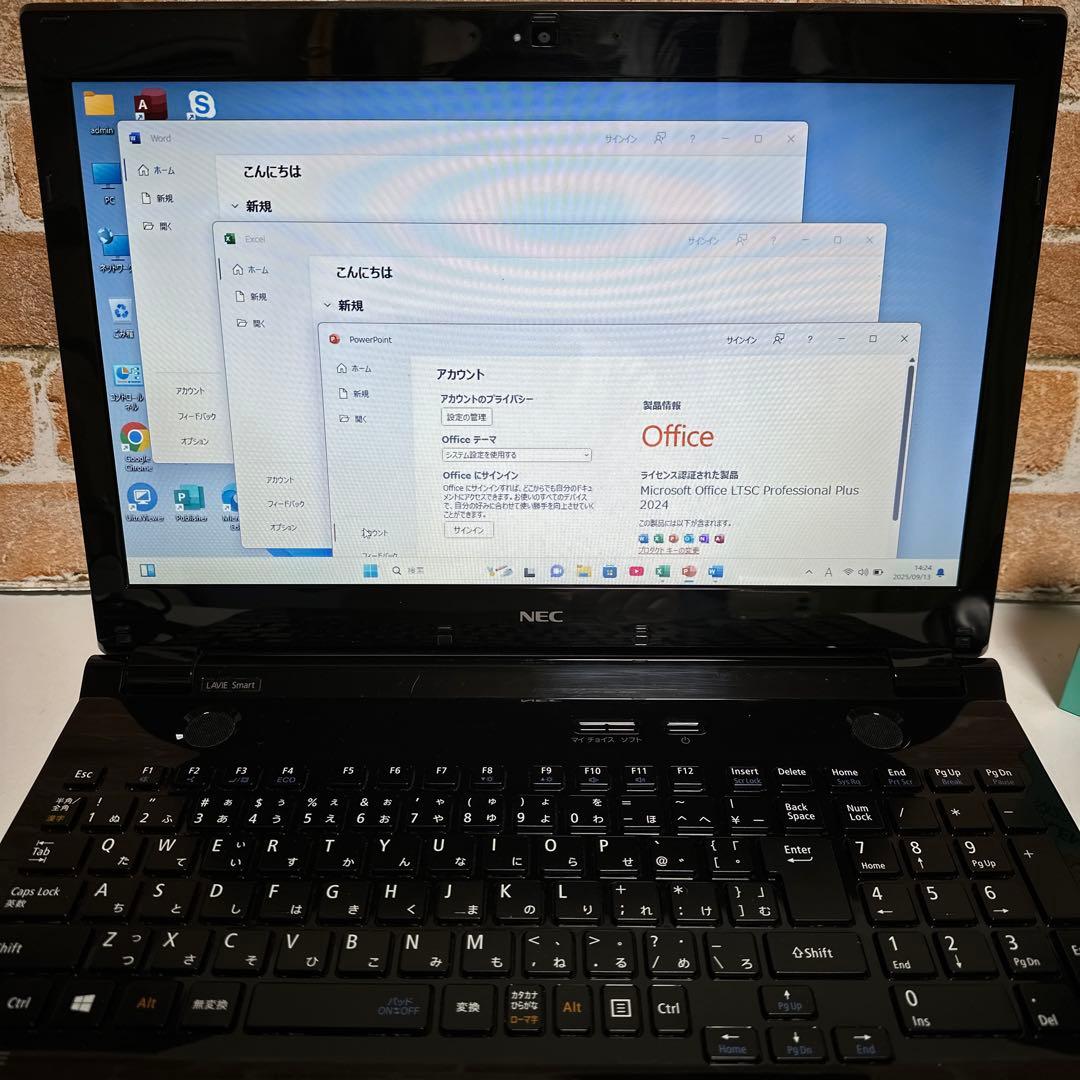 美品NEC ノートPC SSD メモリ8GB Windows 11 オフィス入り