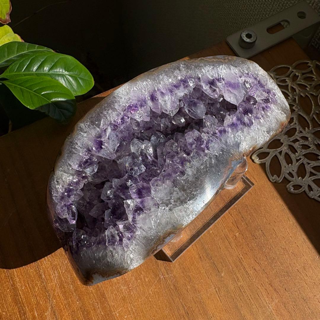 天然石 ブラジル産 アメジストドーム 置物672g