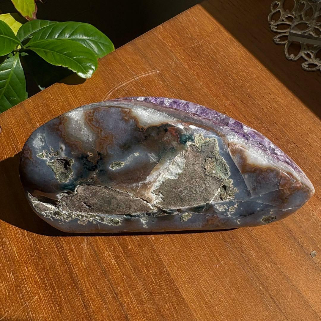 天然石 ブラジル産 アメジストドーム 置物672g