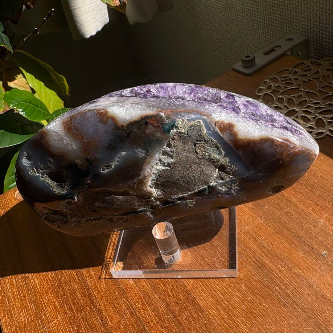 天然石 ブラジル産 アメジストドーム 置物672g