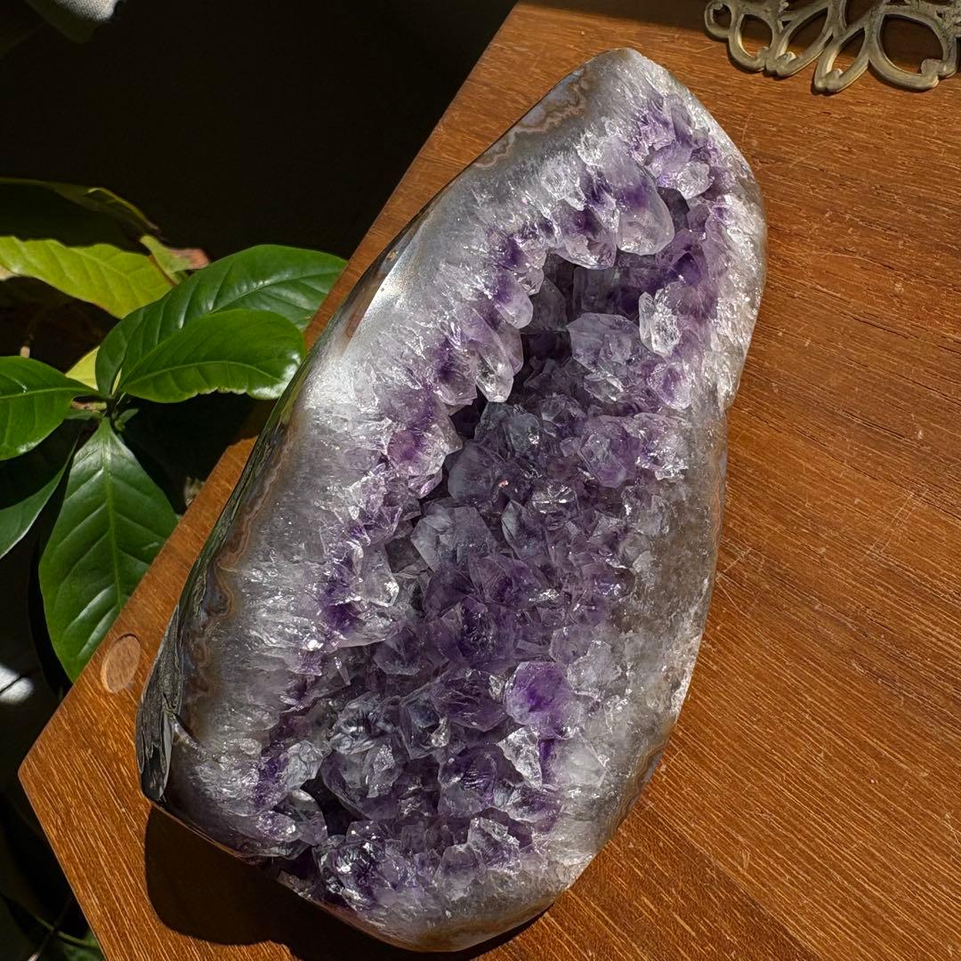 天然石 ブラジル産 アメジストドーム 置物672g