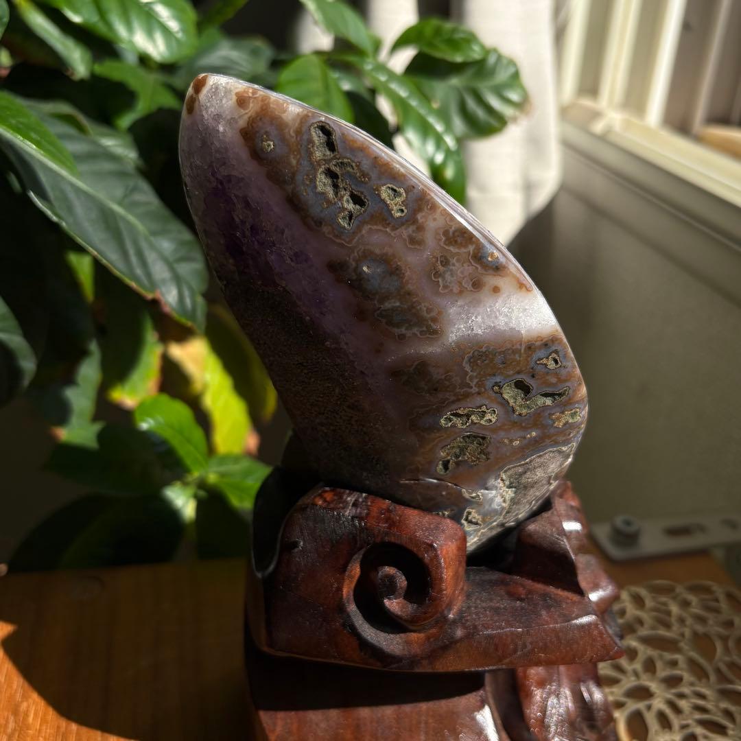 天然石 ブラジル産 アメジストドーム 置物672g