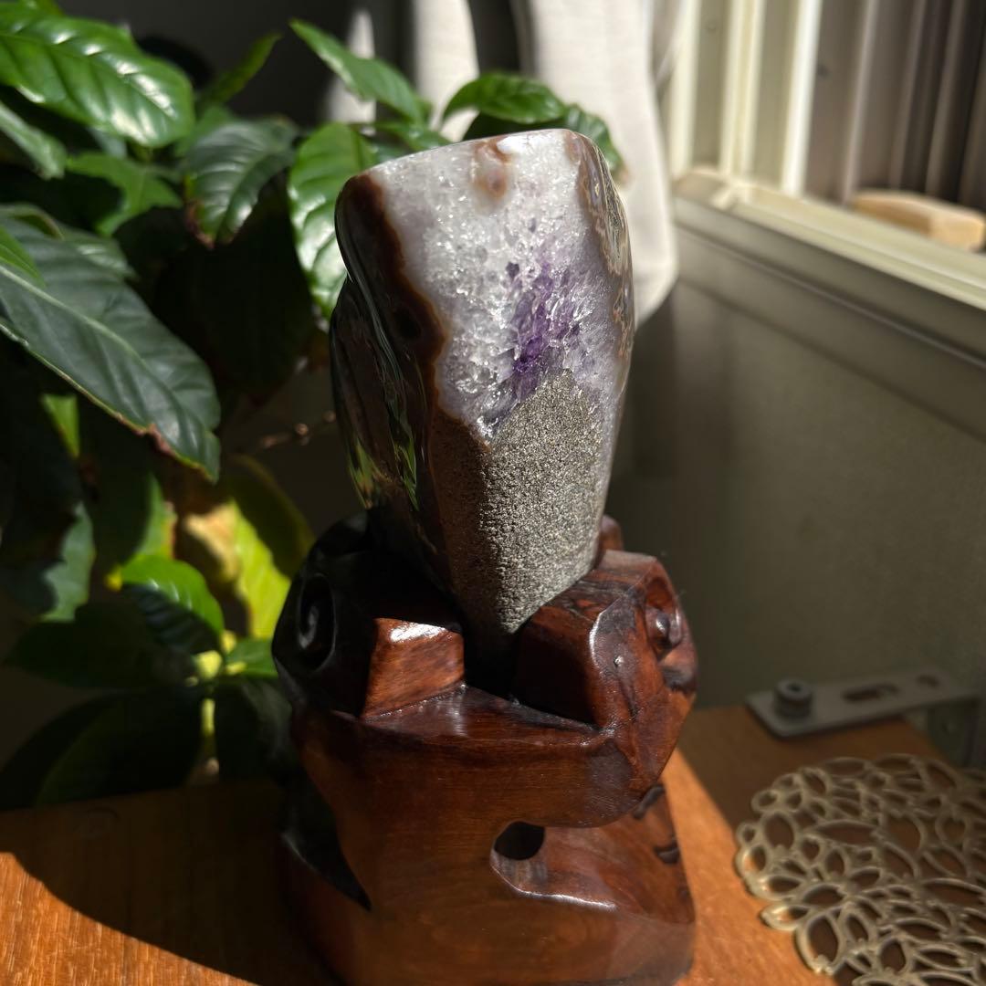 天然石 ブラジル産 アメジストドーム 置物672g