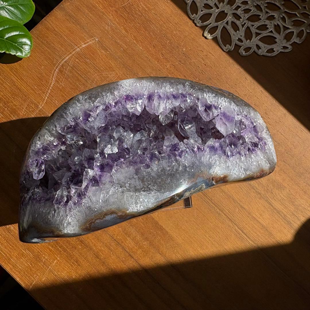 天然石 ブラジル産 アメジストドーム 置物672g