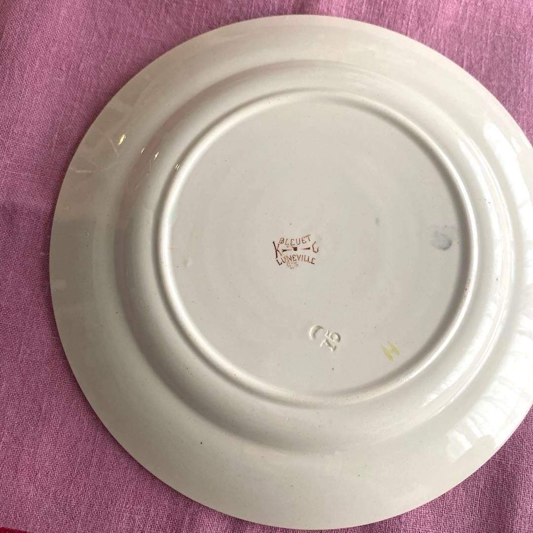 フランスアンティーク　LunevilleリュネヴィルBLEUET　矢車菊皿【B】