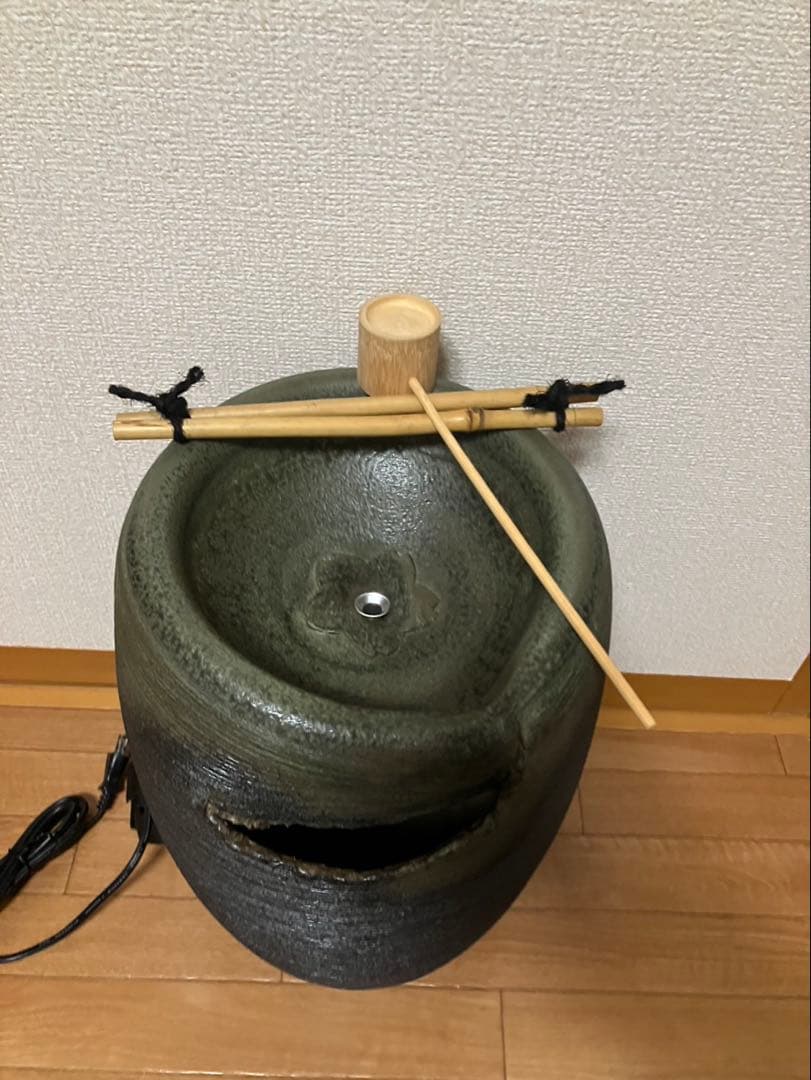 信楽焼つくばい水中ポンプ付きW(幅)350ｍｍ×H(高さ)440ｍｍ