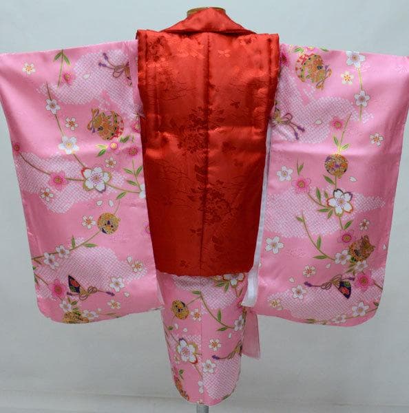 七五三 3歳 女の子 被布コート 着物セット 和服 お仕立て無料 NO31588