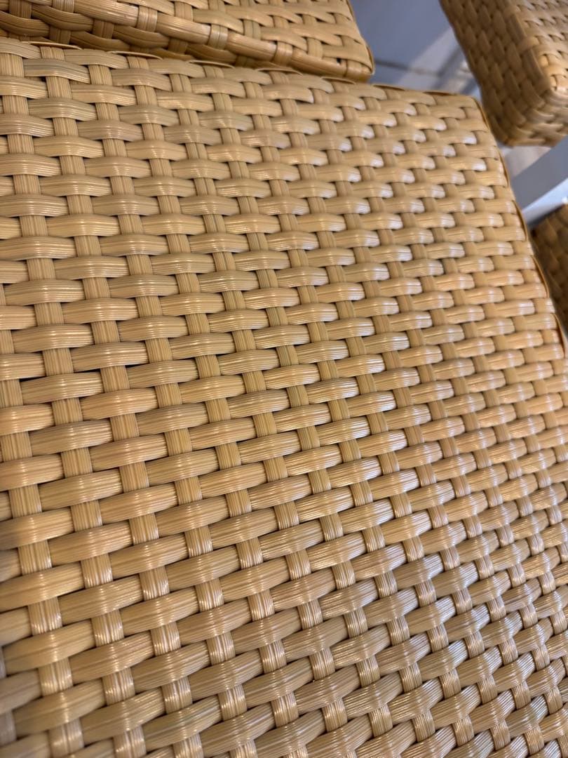 ラタン調スタッキングチェア 4脚セット テラス ガーデンチェア①