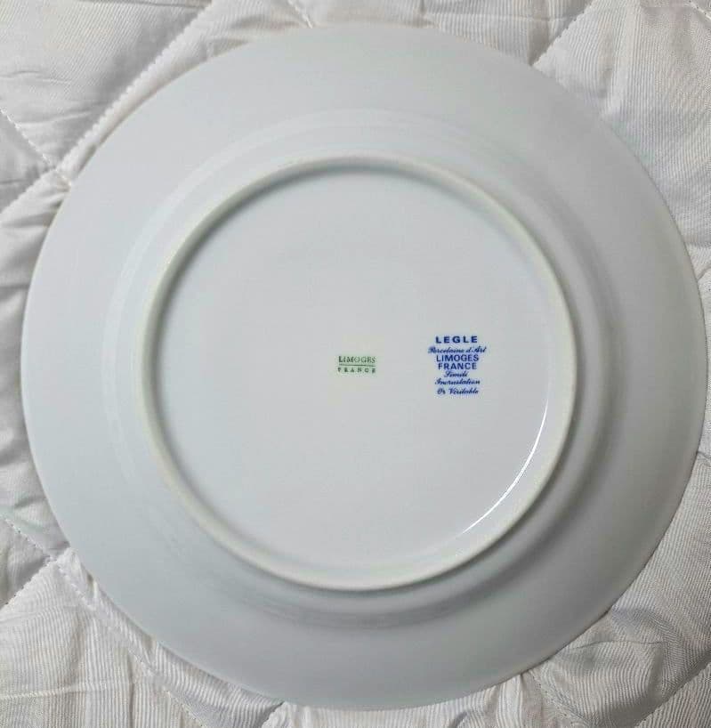 LIMOGES LEGLE リモージュ 25cmプレート 本金彩 フランス製磁器