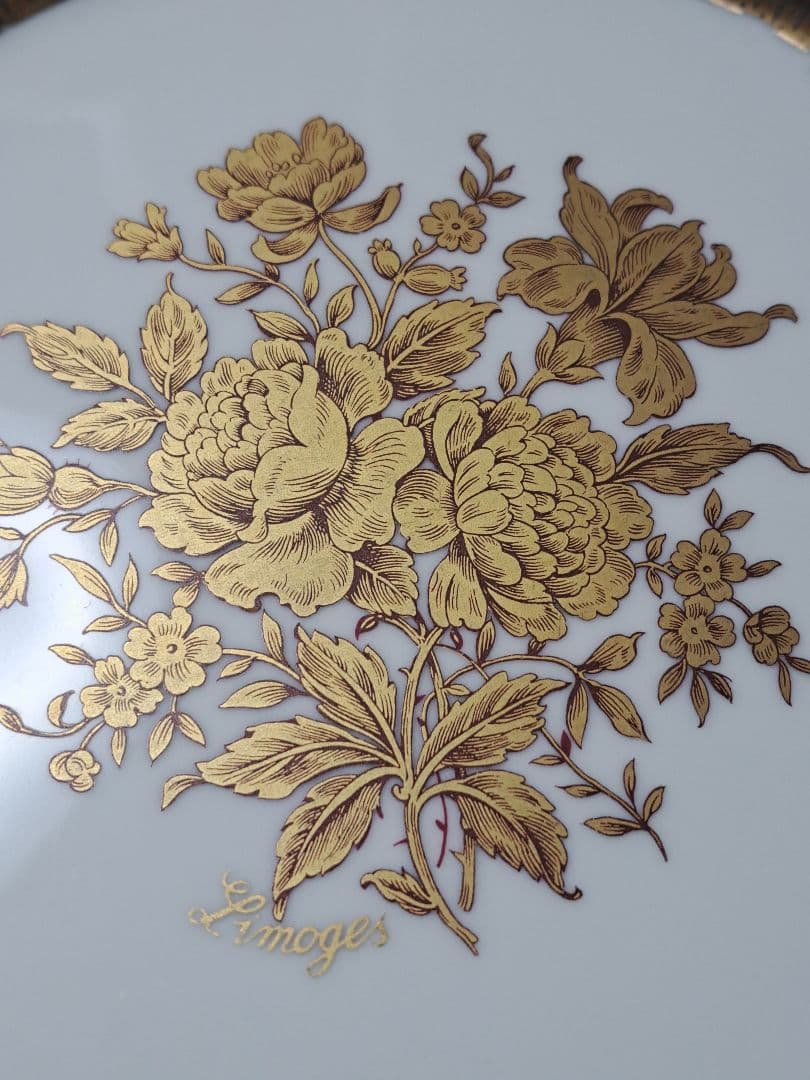 LIMOGES LEGLE リモージュ 25cmプレート 本金彩 フランス製磁器