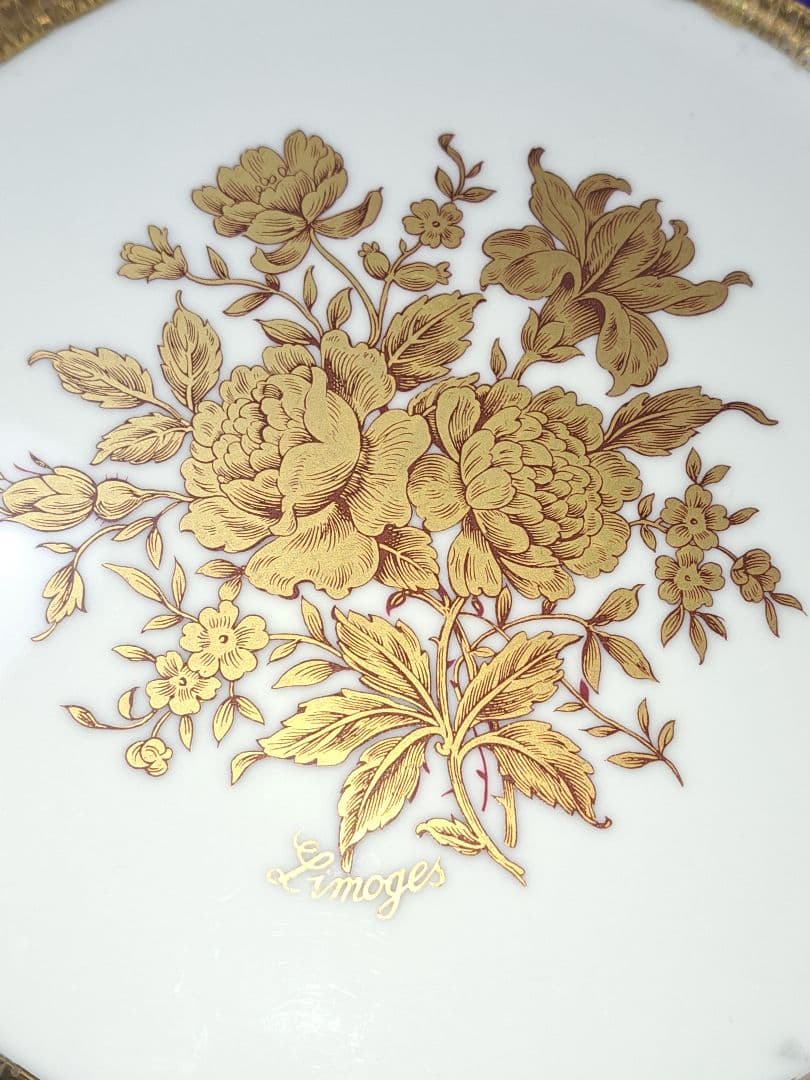 LIMOGES LEGLE リモージュ 25cmプレート 本金彩 フランス製磁器