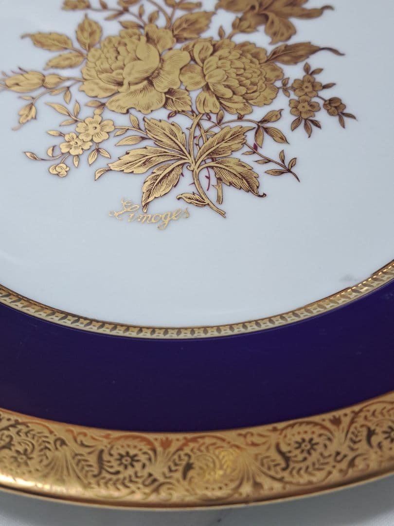 LIMOGES LEGLE リモージュ 25cmプレート 本金彩 フランス製磁器
