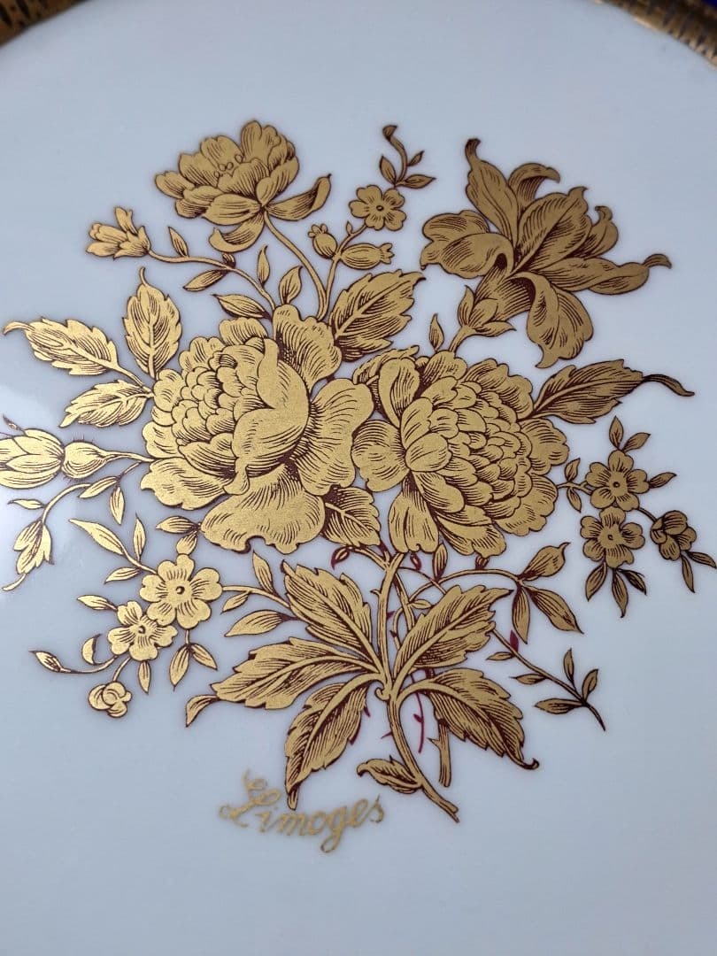 LIMOGES LEGLE リモージュ 25cmプレート 本金彩 フランス製磁器