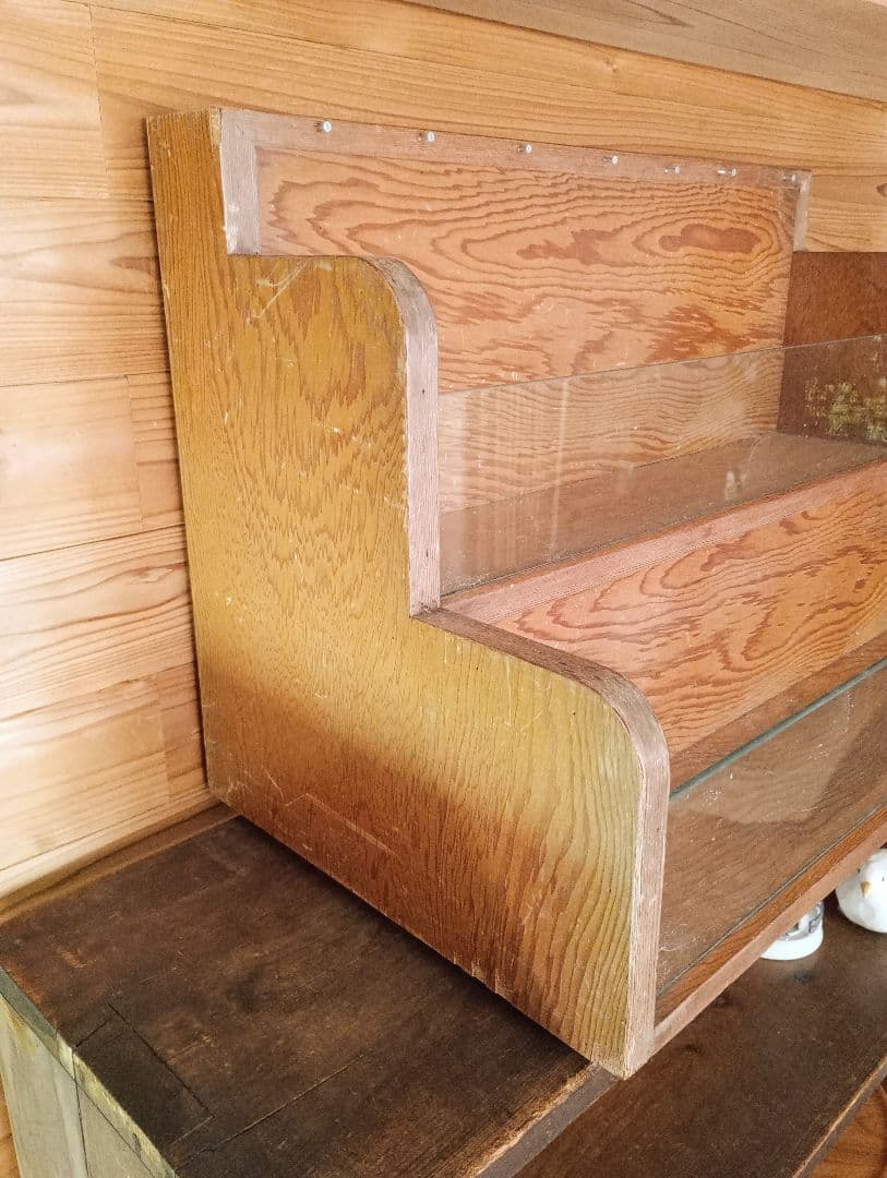 ショーケース　レトロ　アンティーク　2段ひな壇　ラック【貴重】