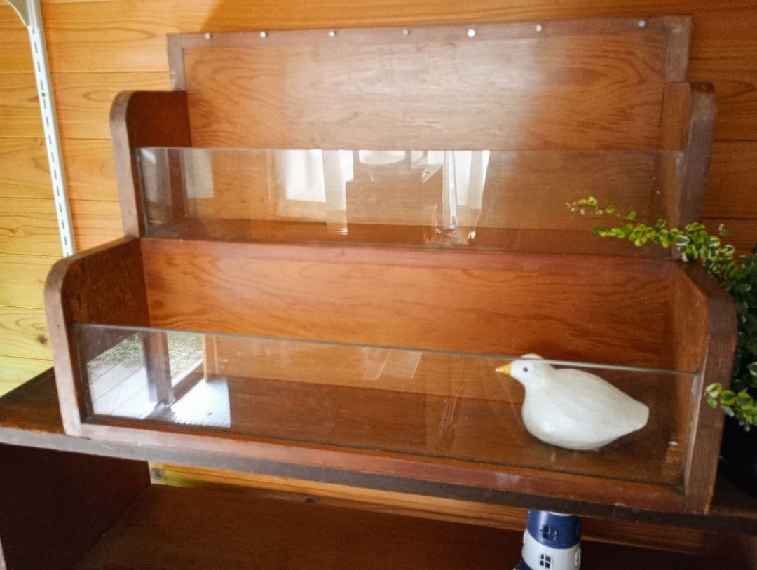 ショーケース　レトロ　アンティーク　2段ひな壇　ラック【貴重】