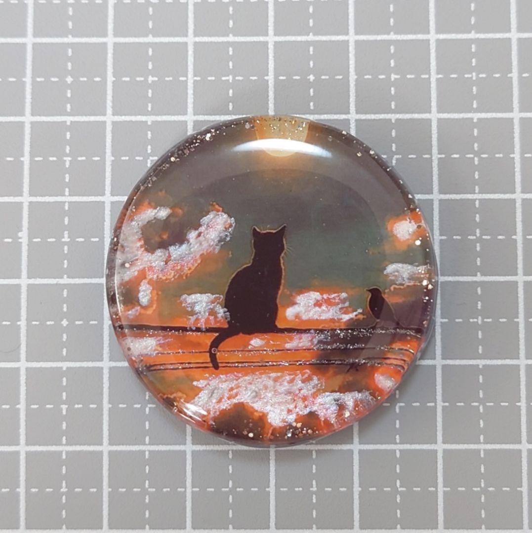 レジン　猫　ヘアゴム　ブローチ　ポニーフック　No.365