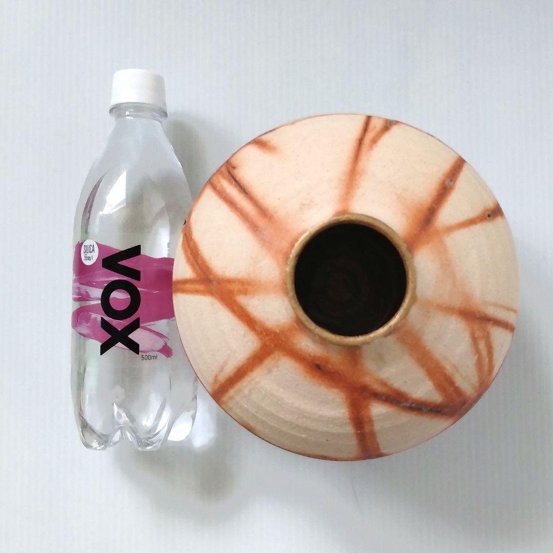 備前焼 緋襷 ヒダスキ 花器 壺型 たち吉 謹製 フラワーベース 花瓶 花入