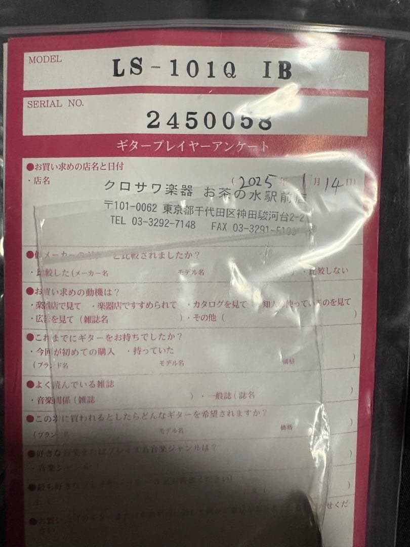 [今月末まで] Tokai LS-101Q IB