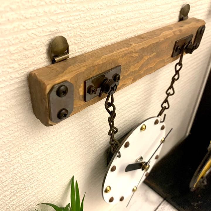 ♪古材風ヴィンテージ掛け時計♪文字盤選べる4カラー♪掛け場所自由 ドリフトウッド