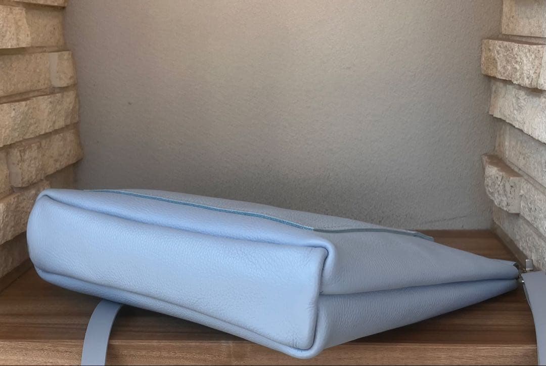 ベルト変更　30cm小判開口口金付きハンドメイド作品-レザーショルダーバッグ