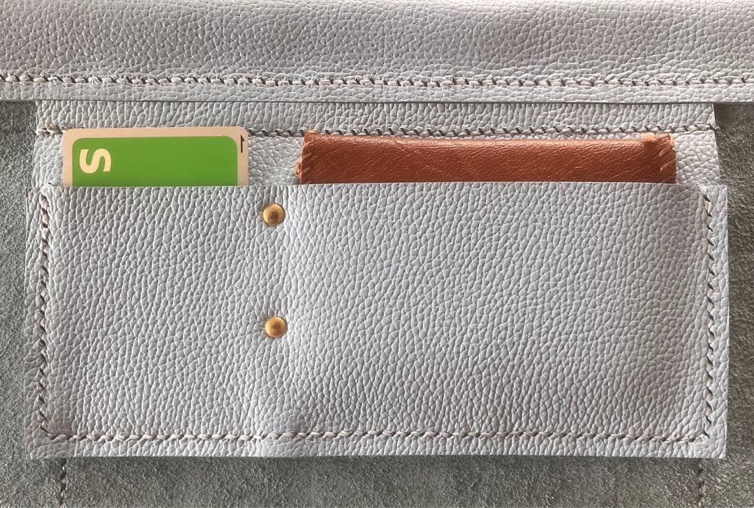 ベルト変更　30cm小判開口口金付きハンドメイド作品-レザーショルダーバッグ