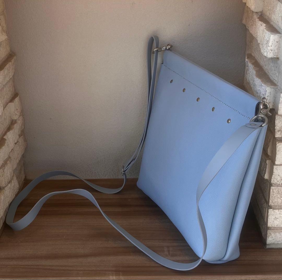 ベルト変更　30cm小判開口口金付きハンドメイド作品-レザーショルダーバッグ