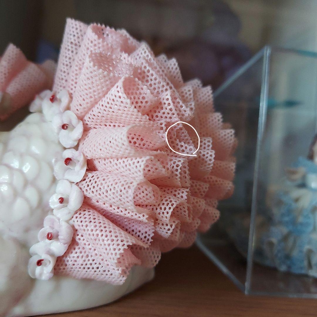 Irish Dresden Ireland　白鳥　レース　ピンク　置物