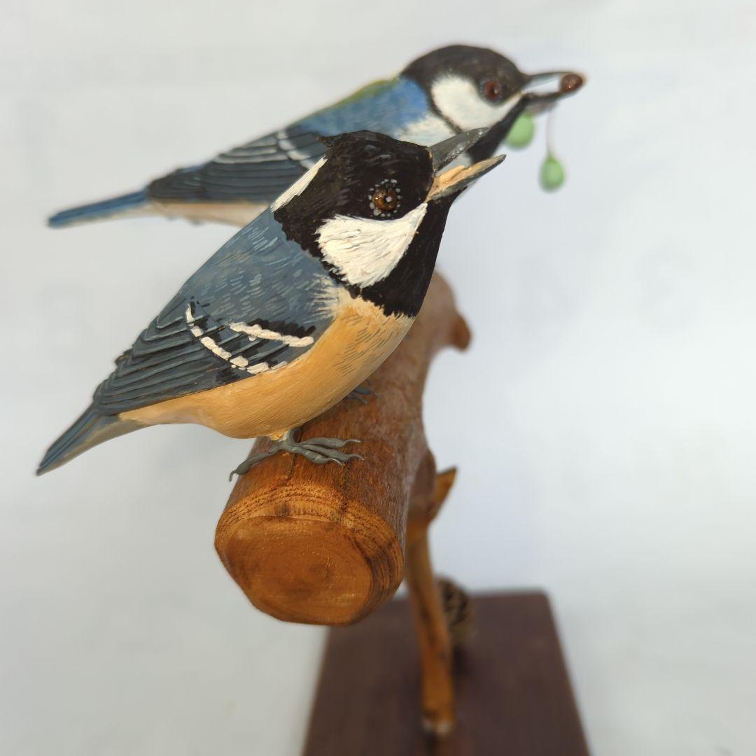 ヤマガラ、シジュウカラ、ヒガラの バードカービング