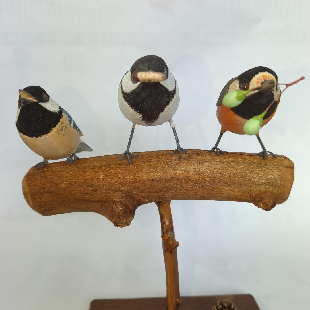 ヤマガラ、シジュウカラ、ヒガラの バードカービング