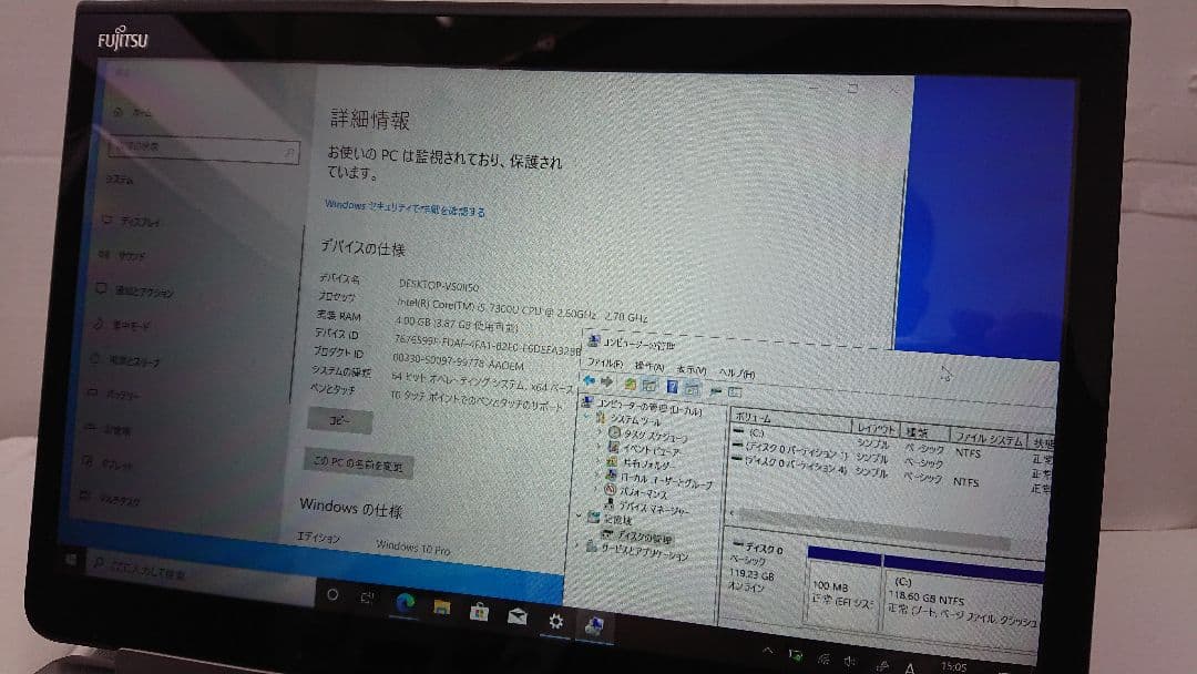 Fujitsu ARROWS タッチ可 Q737/R i5 2.7GHz 4GB