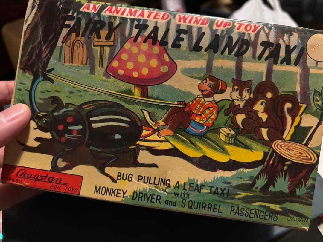 【ブリキ】カラフルなクワガタとお猿とリスのおもちゃ