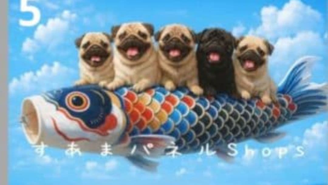 オーダーページ　横長ハンカチ　74 鯉のぼりワンコ柄　ハンドメイド　再出品