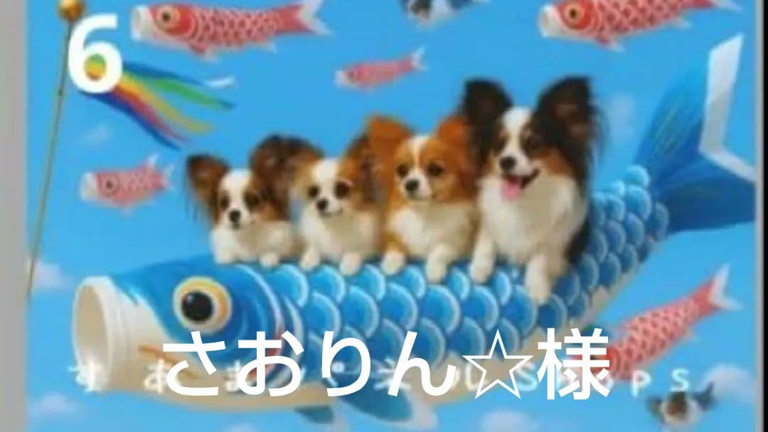 オーダーページ　横長ハンカチ　74 鯉のぼりワンコ柄　ハンドメイド　再出品