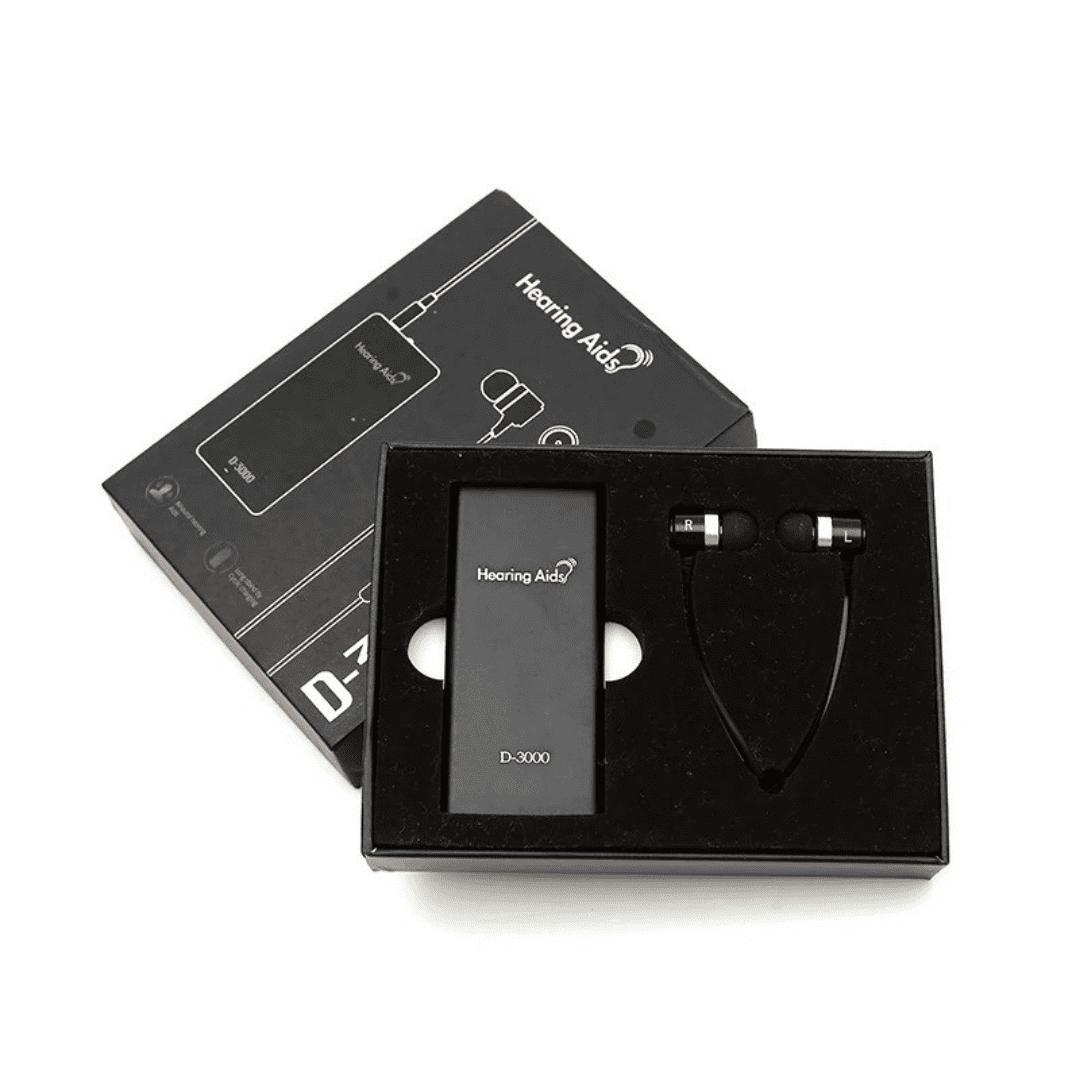 集音器 充電式 ポケット型 補聴器代わり 10日間再生 両耳対応 紛失防止 黒