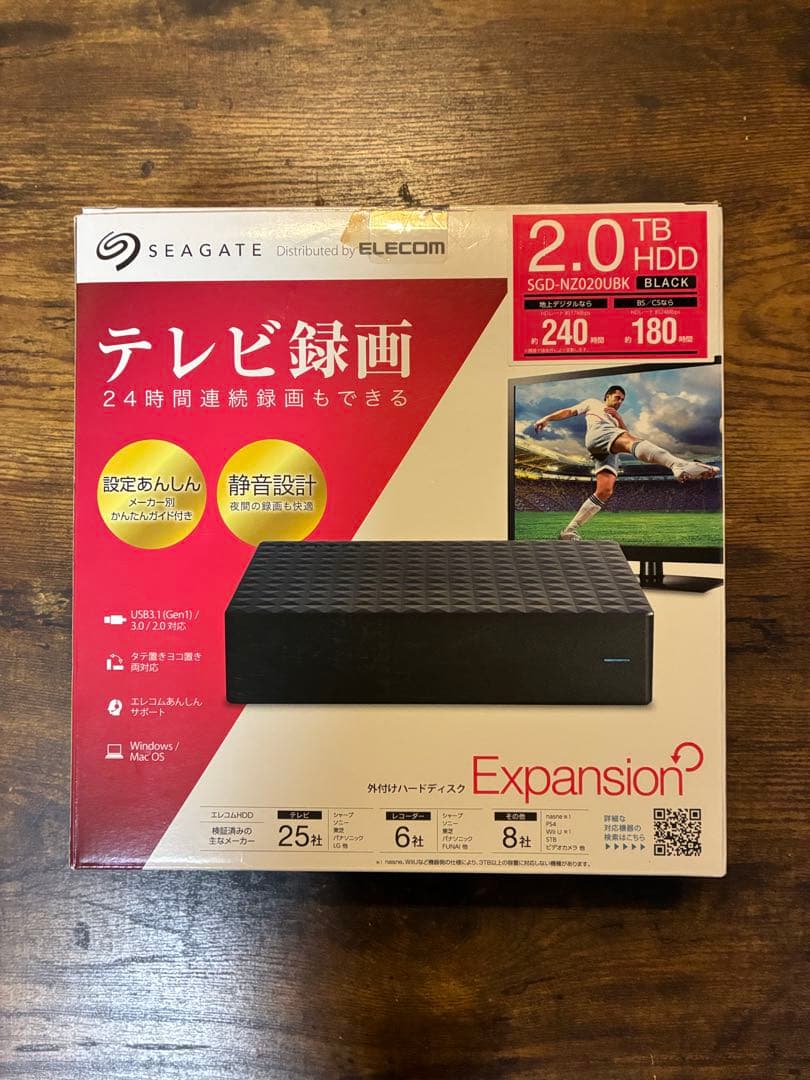 SEAGATE 2.0TB外付けHDD SGD-NZ020UBK エレコム