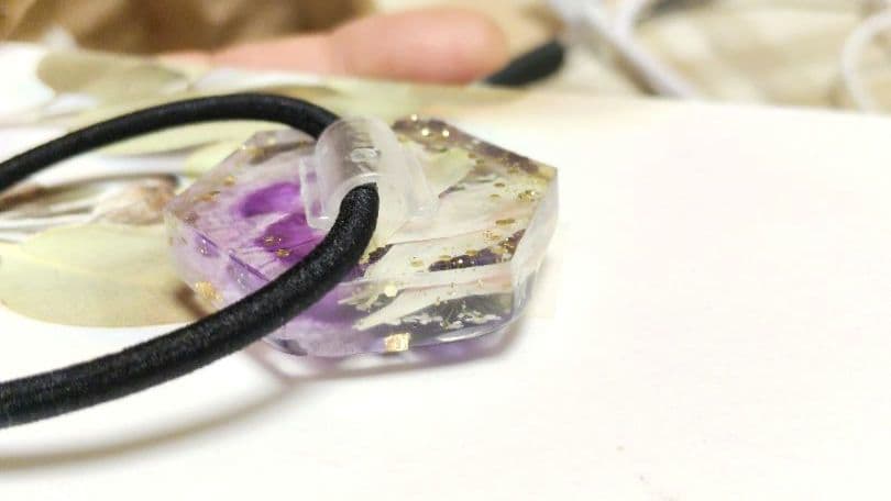 ドライフラワー レジン ヘアゴム 六角形 約3.7cm