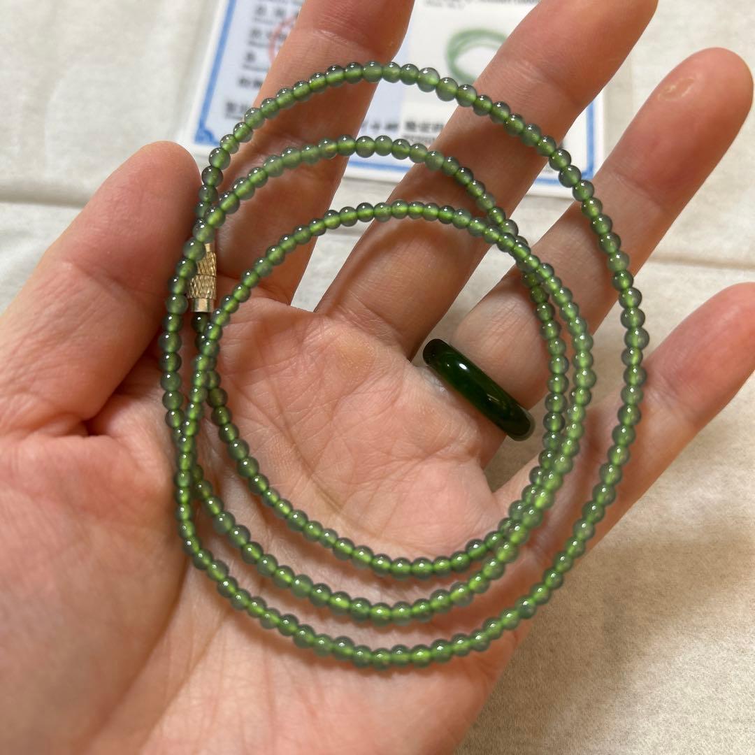 翡翠 ネックレス 緑色 3.1mm 25日まで値下げ