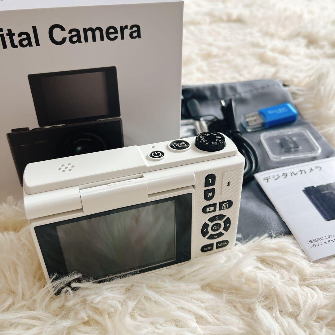 5K高画質デジタルカメ　7500万画素　18倍ズーム自撮り対応　手ブレ補正　動画