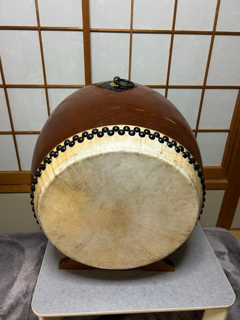 【値下げ】長胴太鼓1尺5寸　天然木くり抜き胴