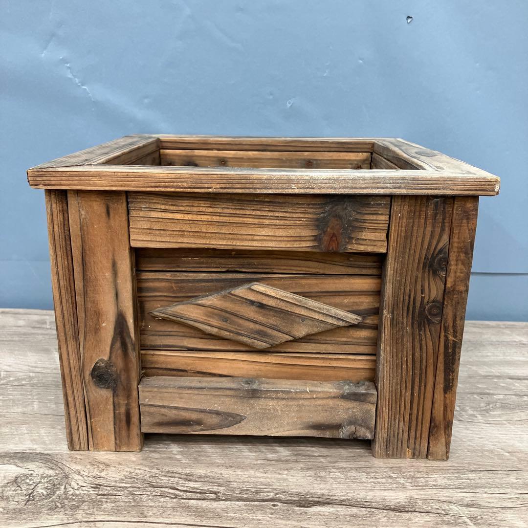 B-壁 木製 プランター 鉢カバー 植木鉢 ウッドプランター 角型 スクエア