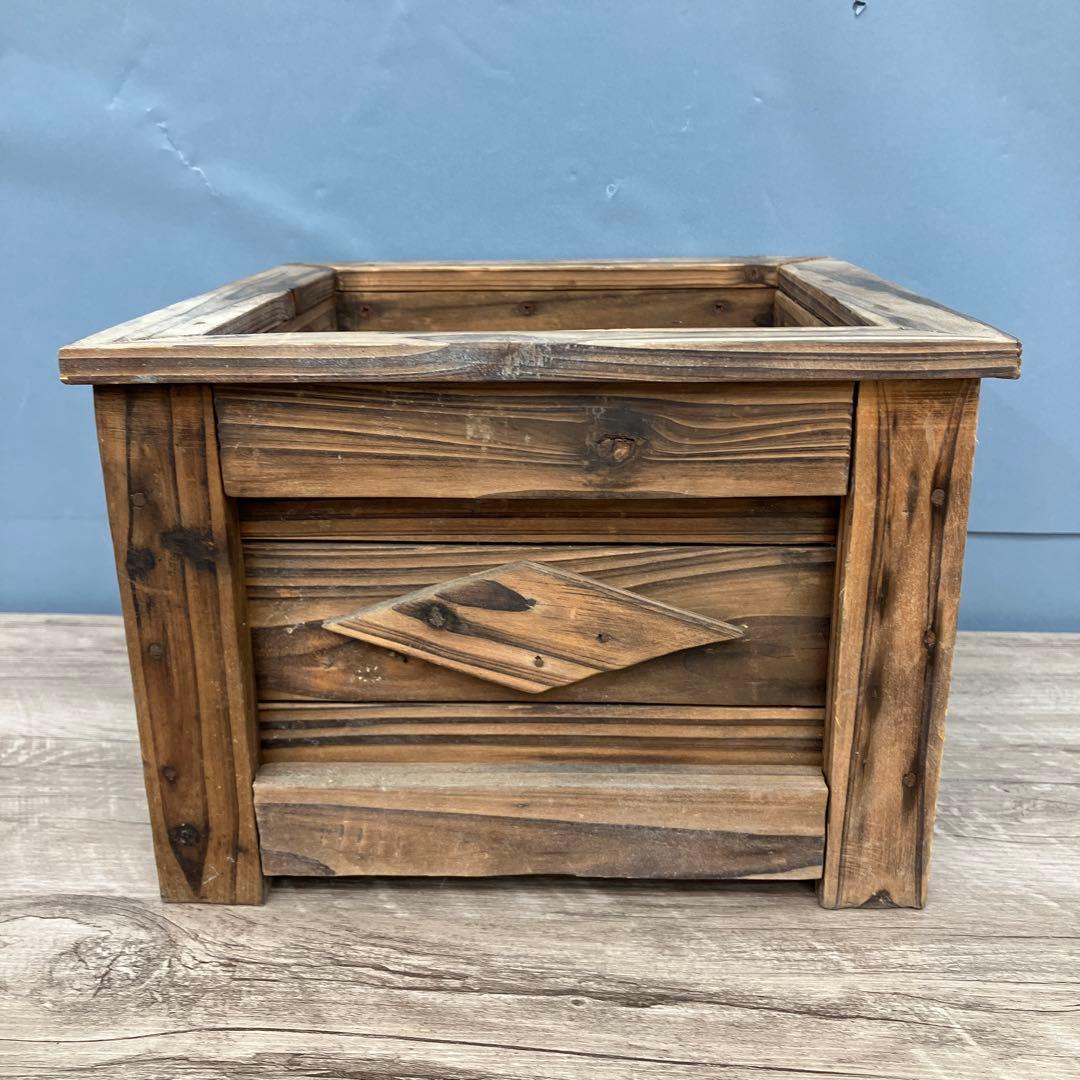 B-壁 木製 プランター 鉢カバー 植木鉢 ウッドプランター 角型 スクエア