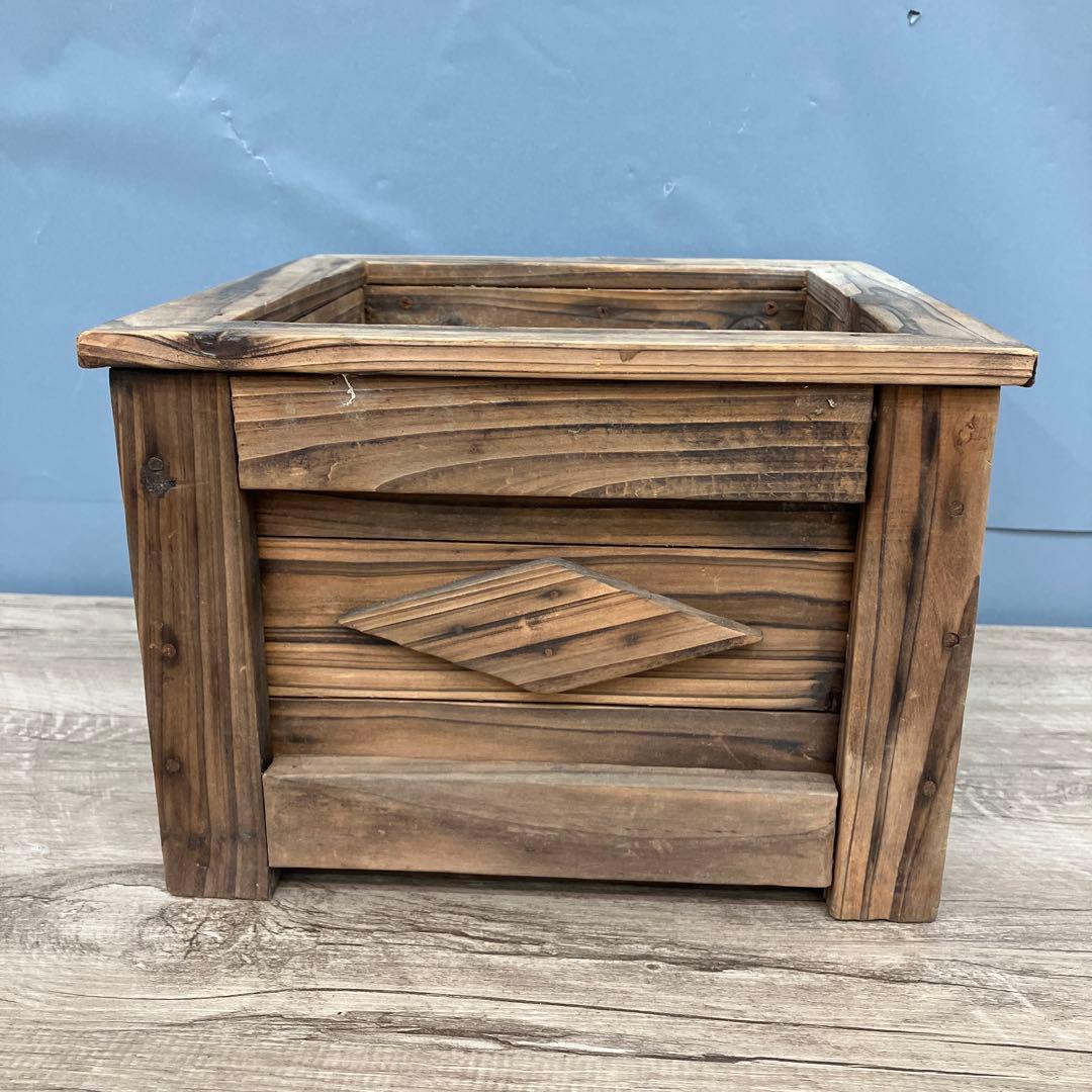 B-壁 木製 プランター 鉢カバー 植木鉢 ウッドプランター 角型 スクエア