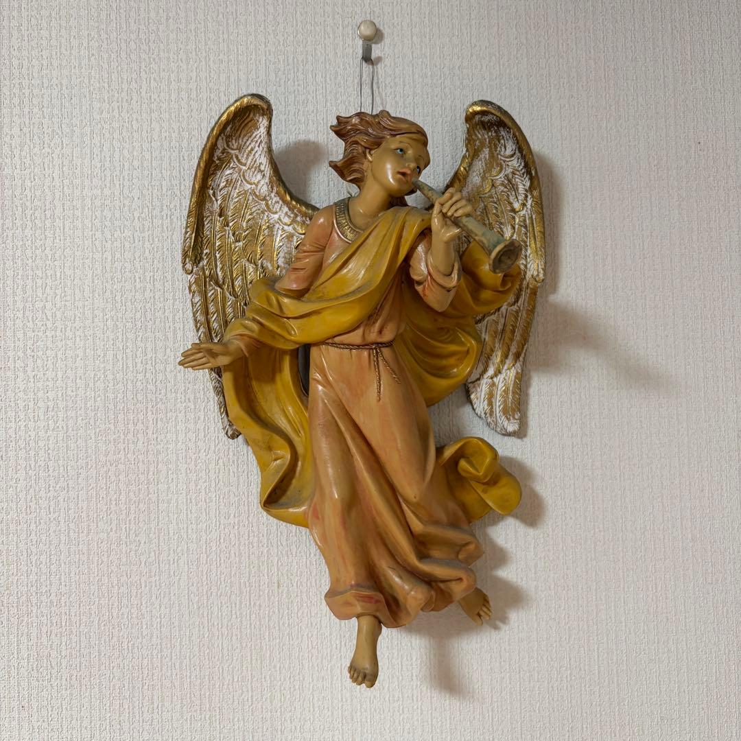 ヴィンテージ 天使 壁掛けオブジェ 約28cm イタリア製 エンジェル