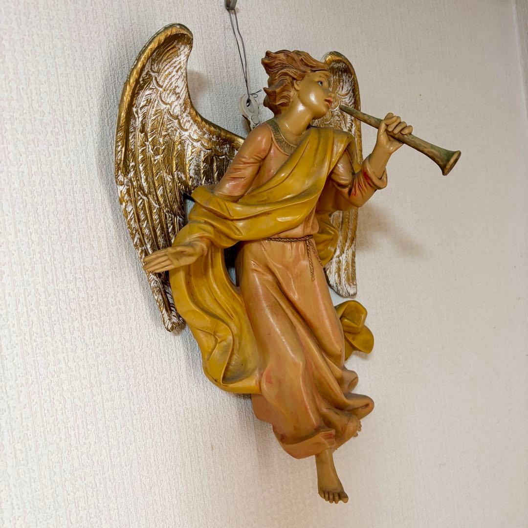 ヴィンテージ 天使 壁掛けオブジェ 約28cm イタリア製 エンジェル