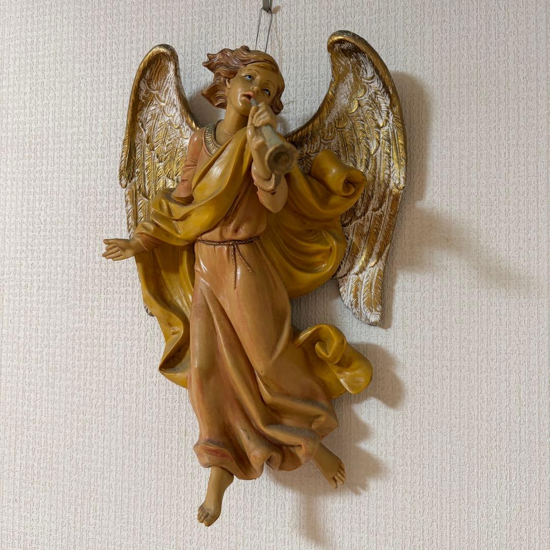 ヴィンテージ 天使 壁掛けオブジェ 約28cm イタリア製 エンジェル
